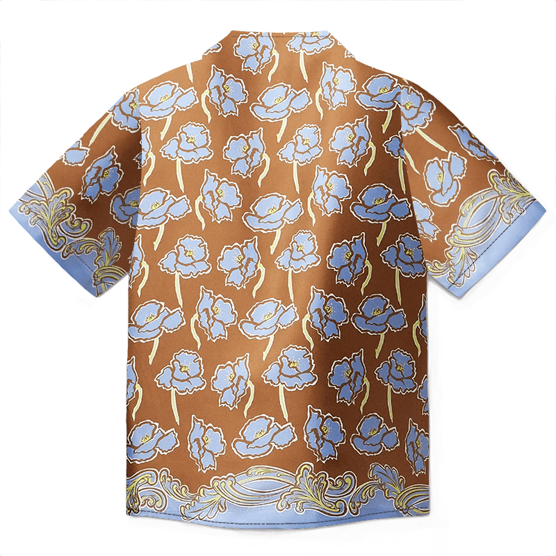 Designer Men's White Printed Camp-Collar Shirt Size US S / EU 44-46 / 1 - 5 Thumbnail