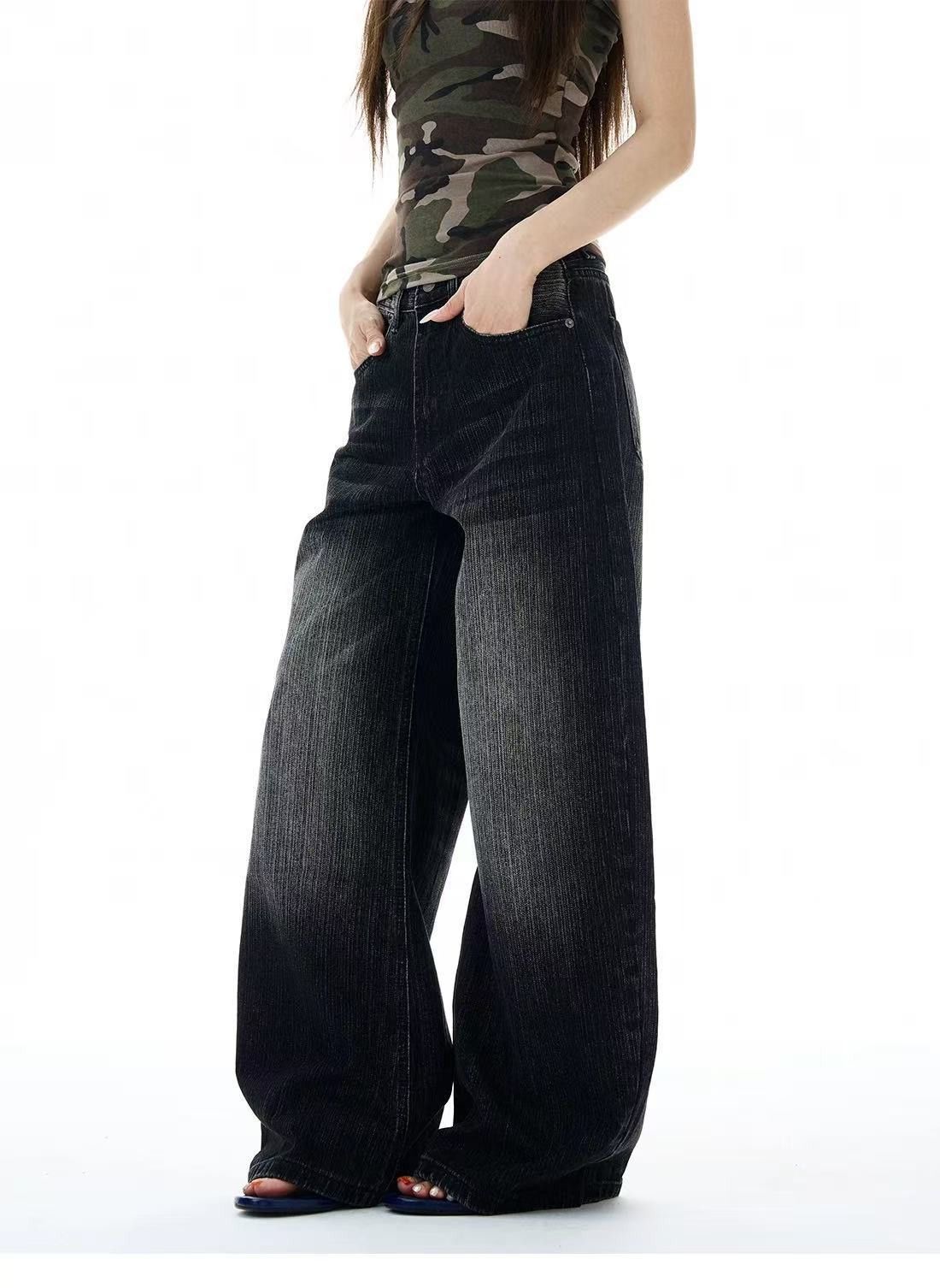Jean American retro men's loose wide-leg scimitar black jeans Size US 32 / EU 48 - 3 Thumbnail