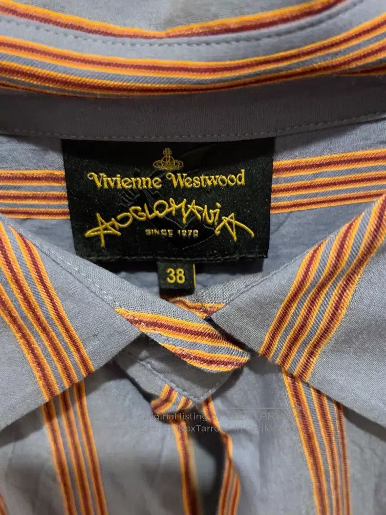Vivienne Westwood Vivienne Westwood Blue and Orange Striped Long Sleeve Shir Size XS / US 0-2 / IT 36-38 - 5 Thumbnail