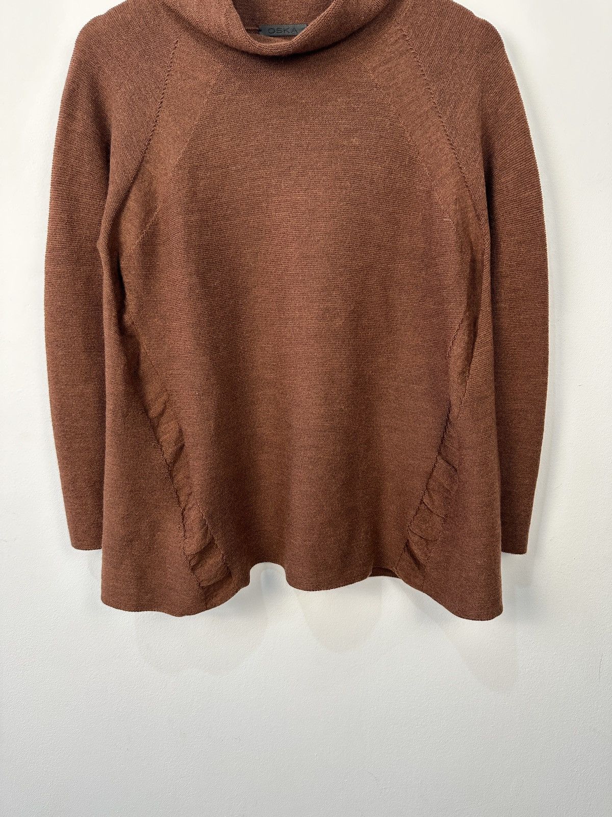 OSKA OSKA Cowl Neck Sweater 100% Virgin Wool Size 2 Rust Brown Size S / US 4 / IT 40 - 4 Thumbnail