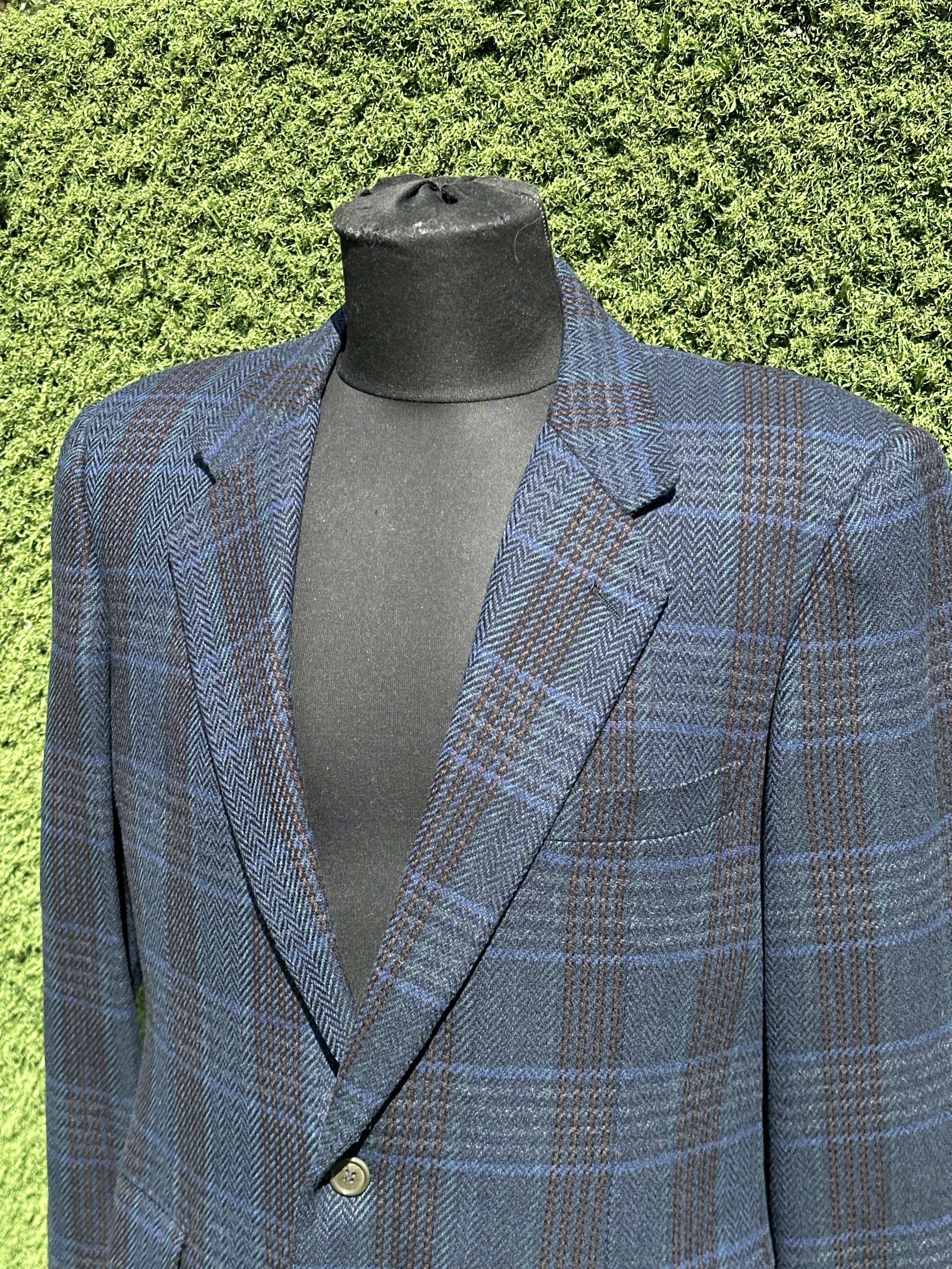 Burberry Burberrys London Vintage Wool Cashmere Check Blazer 50 6 R Size 50R - 2 Thumbnail