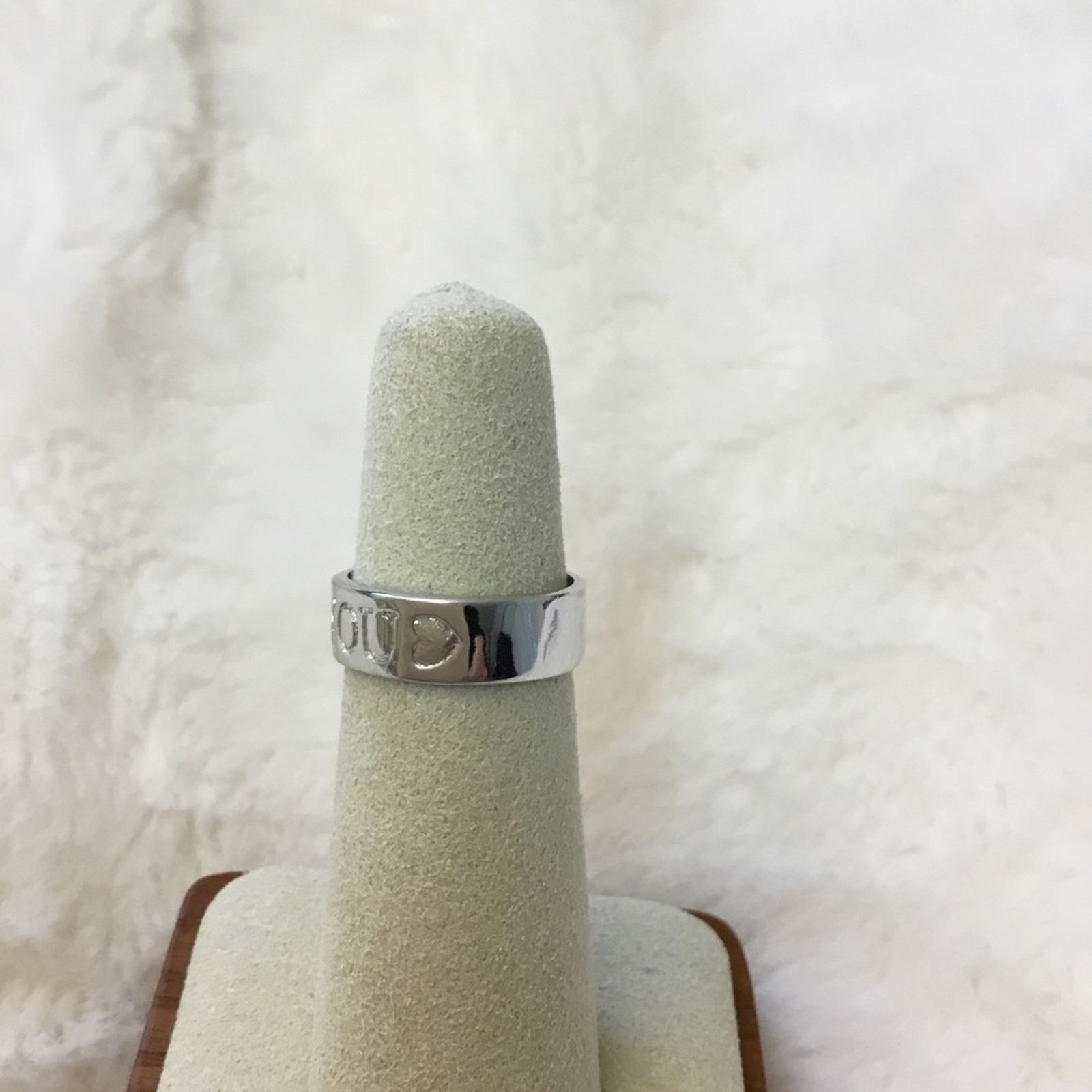Other Sterling Silver Heart Crystal "I Love You" Ring Size ONE SIZE - 7 Thumbnail