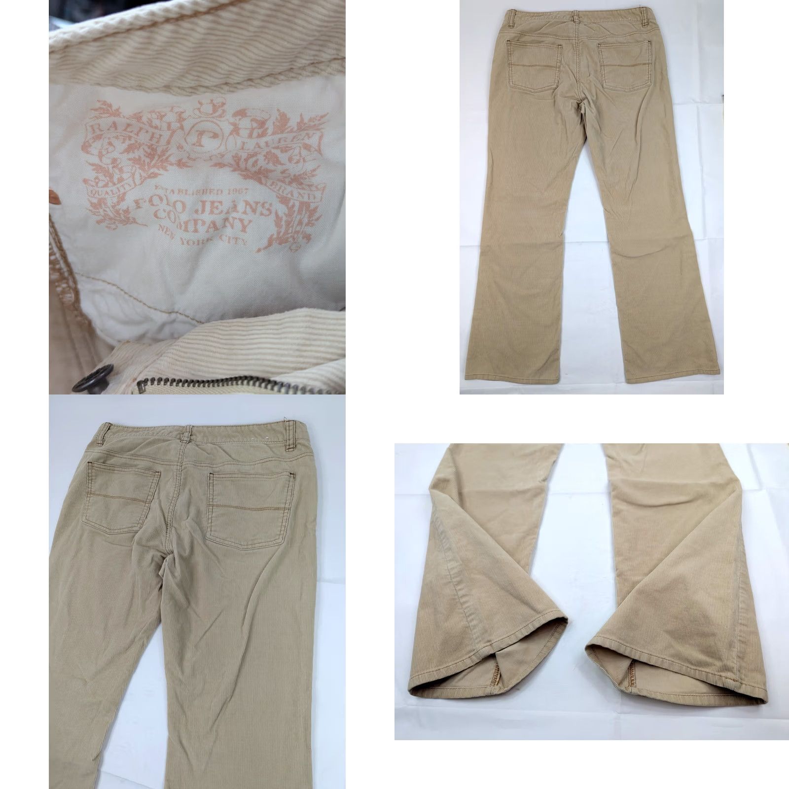 Polo Ralph Lauren Polo Ralph Lauren Polo Jeans Co. Corduroy Bootcut Pants Women 10x32 Beige Khakis Regular Straight 34W 31L Vintage: No Size 32" / US 10 / IT 46 - 8 Thumbnail