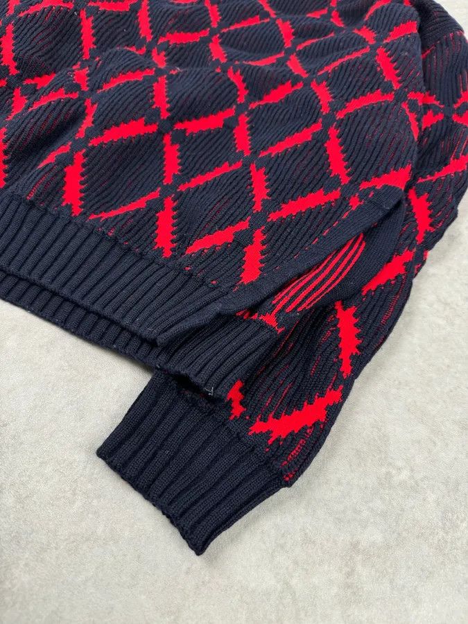 Versace AW2017 Versace Red Losange Navy Wool Sweater Size US S / EU 44-46 / 1 - 6 Thumbnail