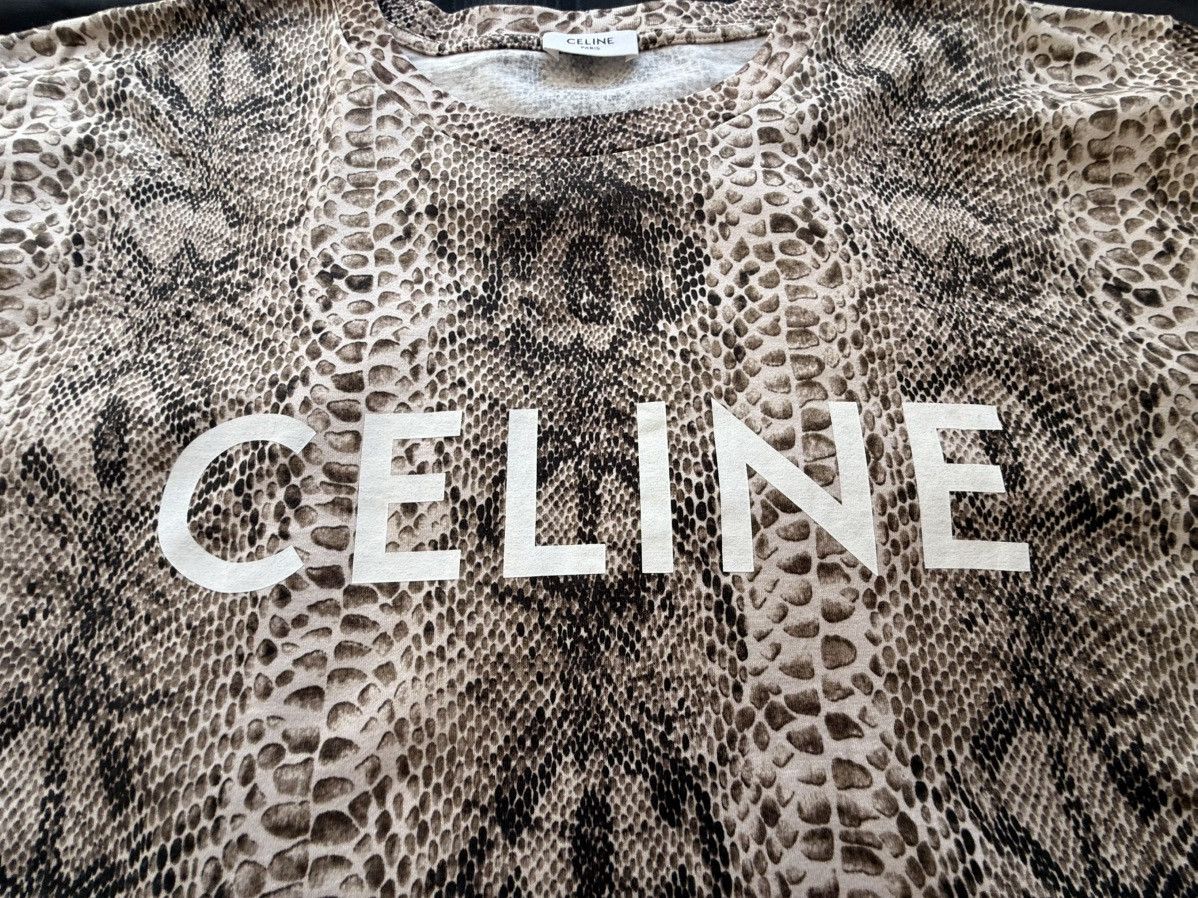 Celine Rare Celine snakeskin logo T shirt Hedi Slimane grail L BNWT Size US L / EU 52-54 / 3 - 14 Thumbnail