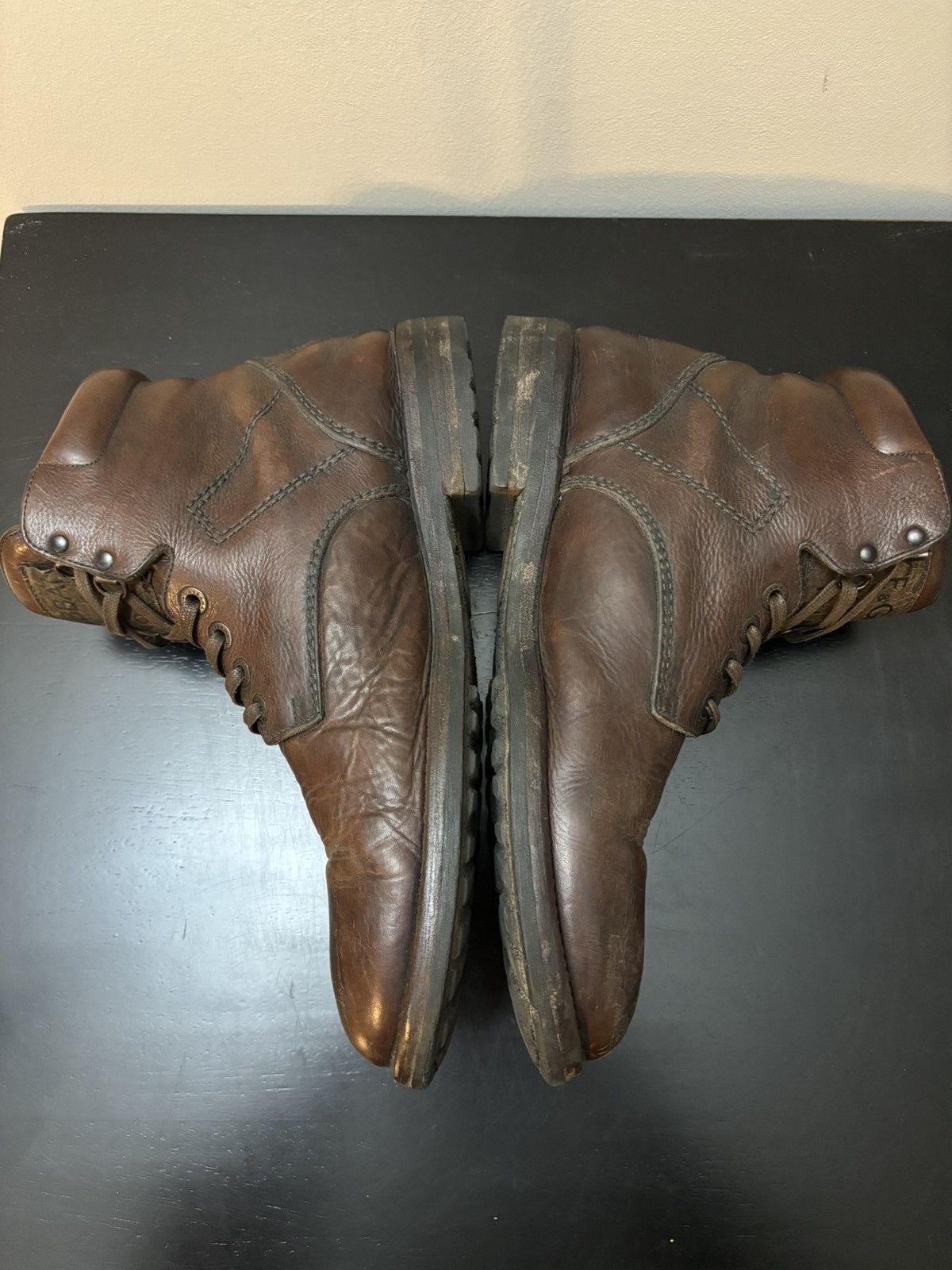 Dolce & Gabbana Dolce & Gabbana Stamped Leather Boots Brown Size US 10 / EU 43 - 3 Thumbnail