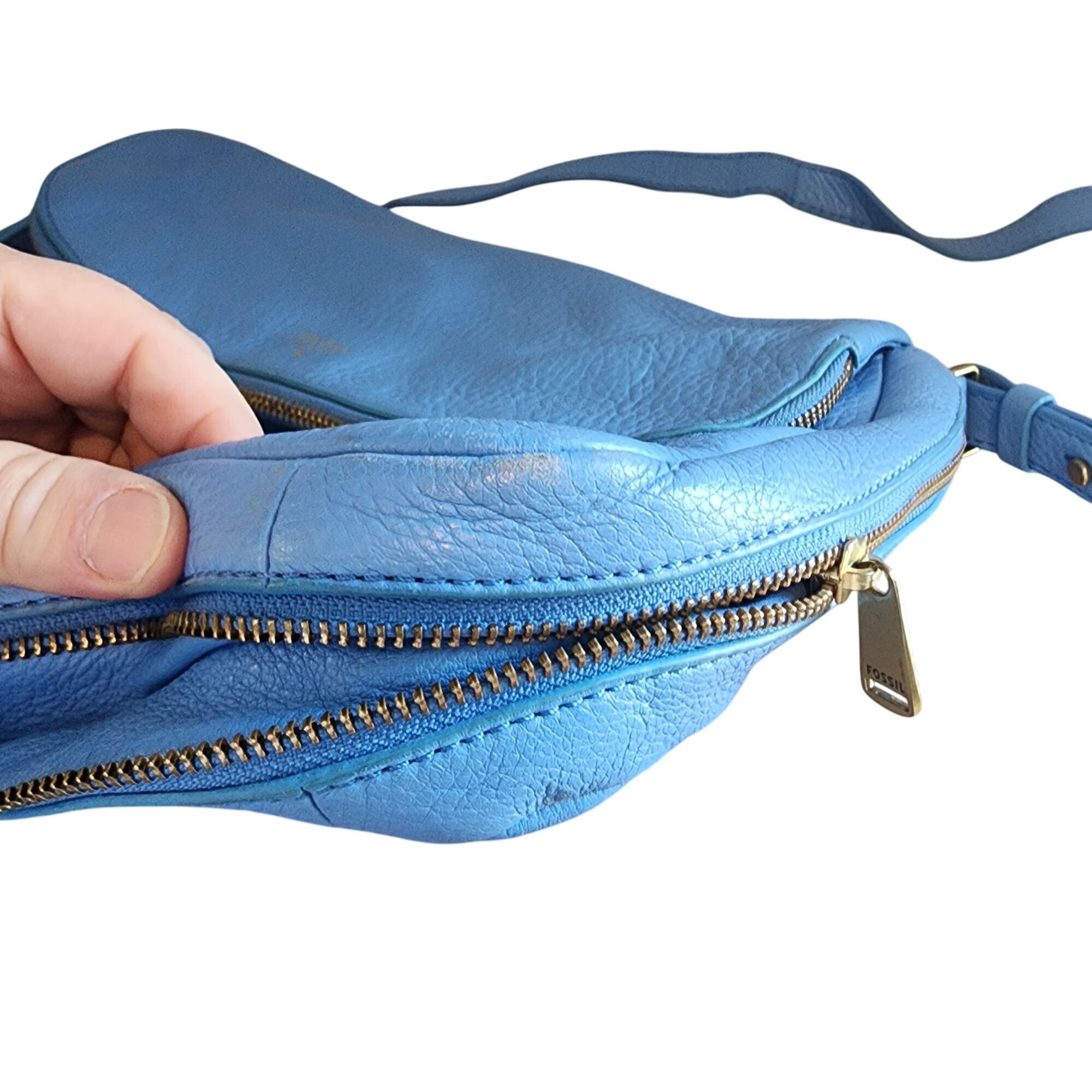 Fossil Fossil Preston Flap Crossbody Royal Blue Leather lots of poc Size ONE SIZE - 4 Thumbnail