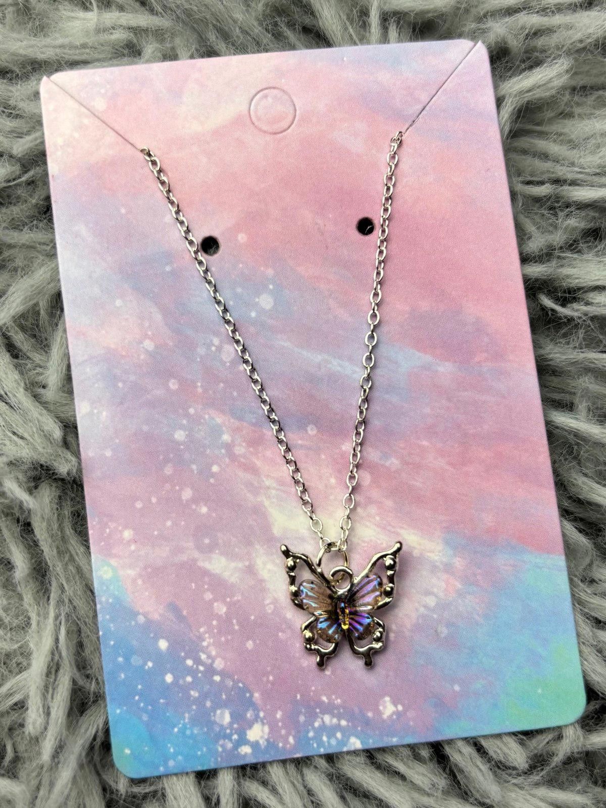 Handmade Butterfly necklace blue purple Size ONE SIZE - 1 Preview