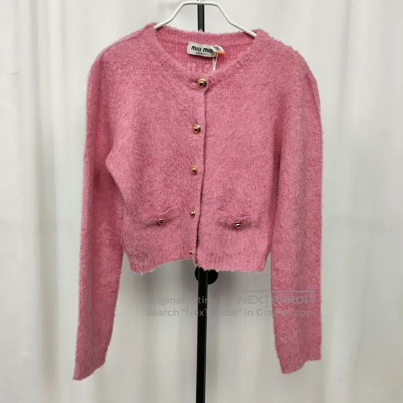 Miu Miu Miu Miu 36 Pink cashmere ladies' jacket Size S / US 4 / IT 40 - 1 Thumbnail