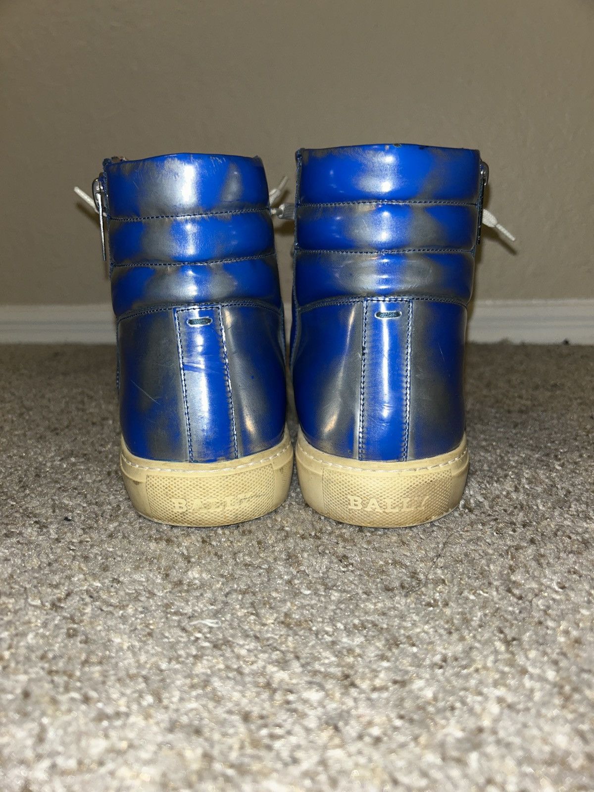 Bally BALLY TRUE BLUE HENSEL HIGH-TOP LEATHER SNEAKERS Size US 10 / EU 43 - 5 Thumbnail