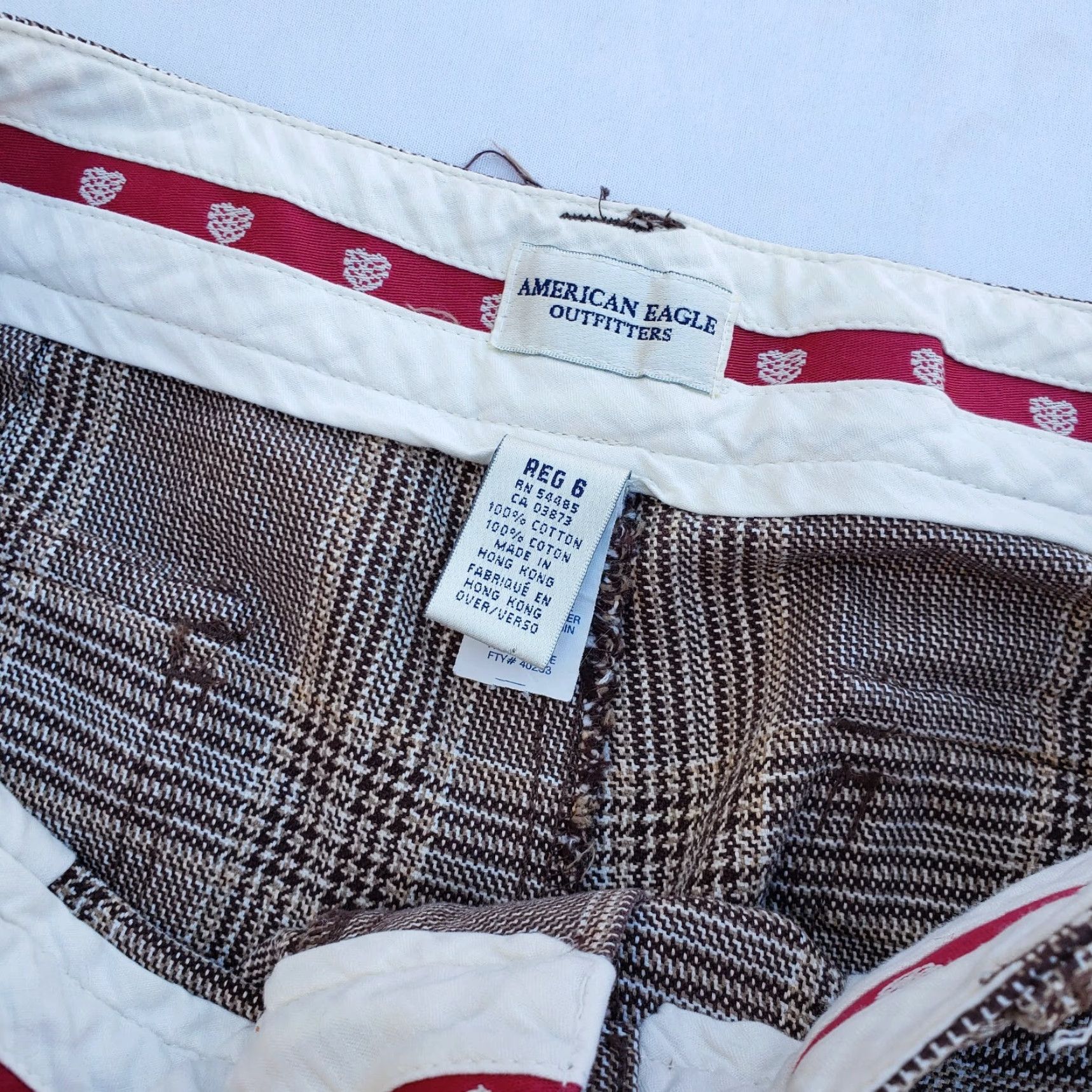 American Eagle Outfitters American Eagle Pants Women Size 6 Regular Brown Plaid Capri Size 28" / US 6 / IT 42 - 6 Thumbnail