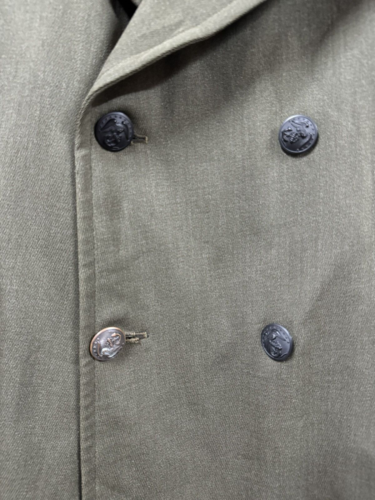 Vintage Vtg🔥60’s USMC Marine Cops Trench Overcoat Seige Green Jacket Size US M / EU 48-50 / 2 - 19 Thumbnail