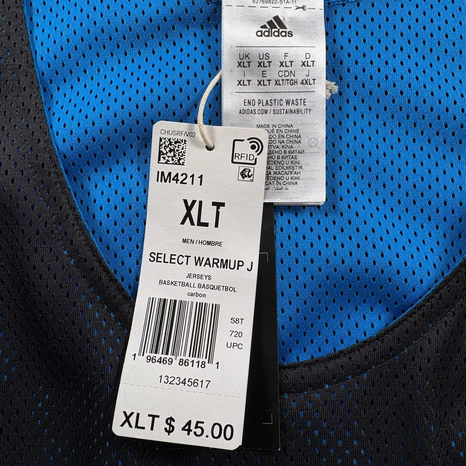 Adidas Adidas Select Warmup Basketball Jersey Men XLT Reversible Me Size US XL / EU 56 / 4 - 5 Thumbnail