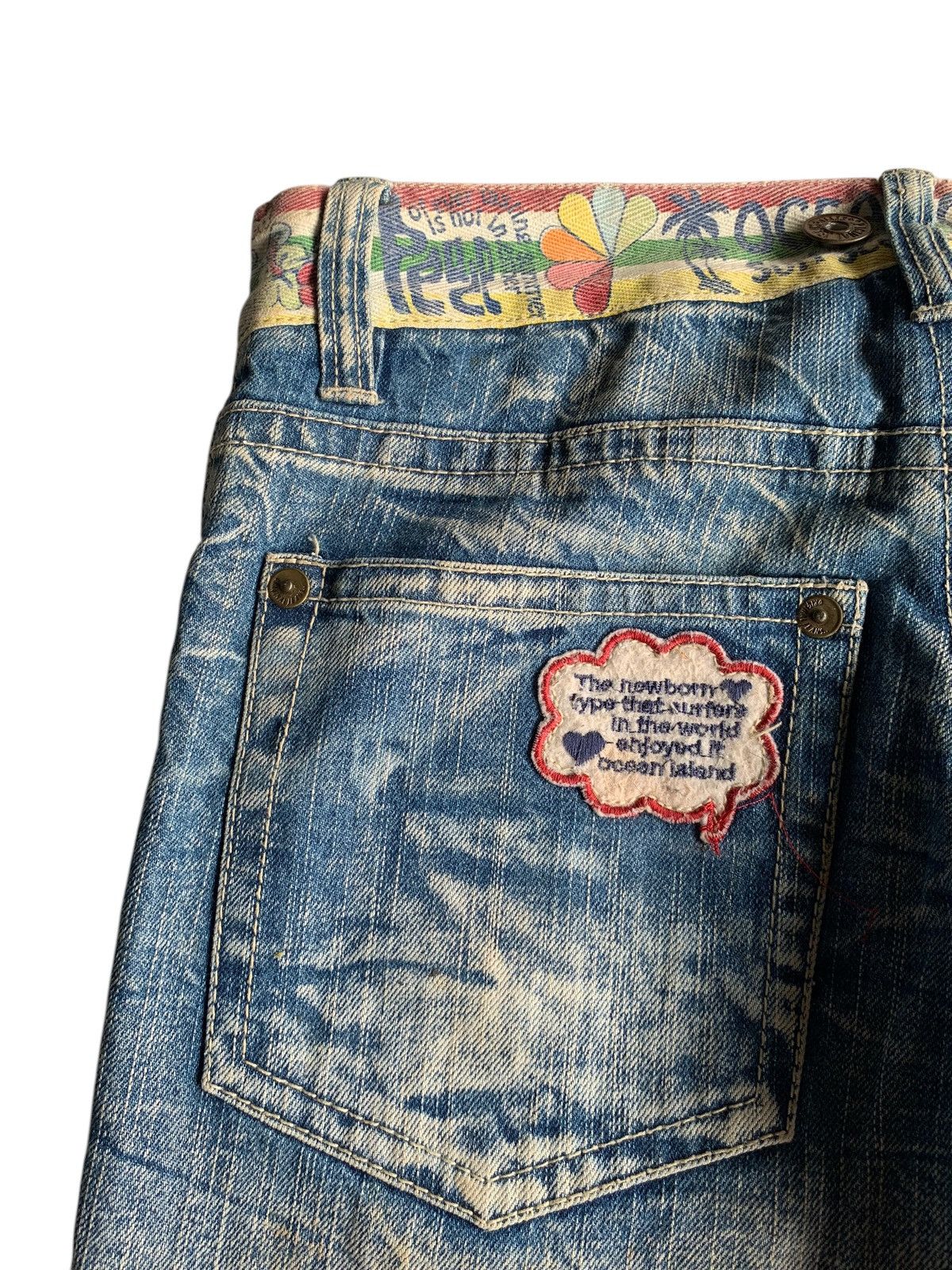 Other 💥 Vintage 90s Style Hyper Beach Stone Wash Patch Jeans Rare Size US 31 - 14 Thumbnail