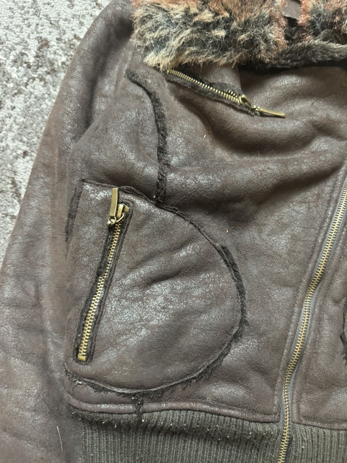 Vintage Vintage y2k Asymmetrical G.O.A Style Fur Bomber Jacket Size US S / EU 44-46 / 1 - 12 Thumbnail