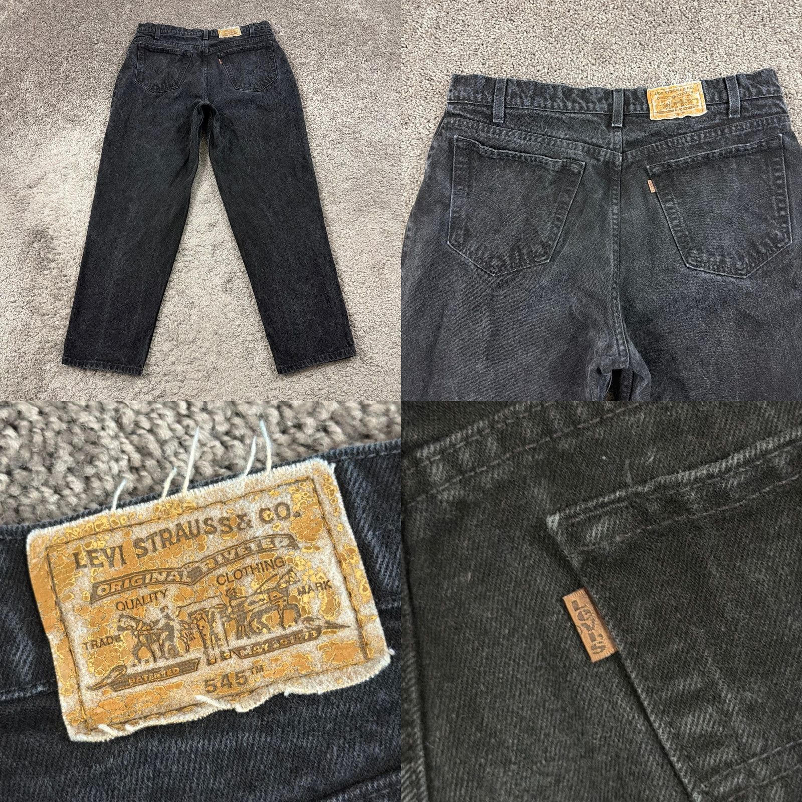 Levi's VINTAGE Levi's Jeans 545 Mens 36 Black Tapered Relaxed Denim Cotton 90s Jeans Mens Black 90s Levi's 545 Relaxed Tapered Jeans Mens Black 90s Size US 36 / EU 52 - 8 Thumbnail
