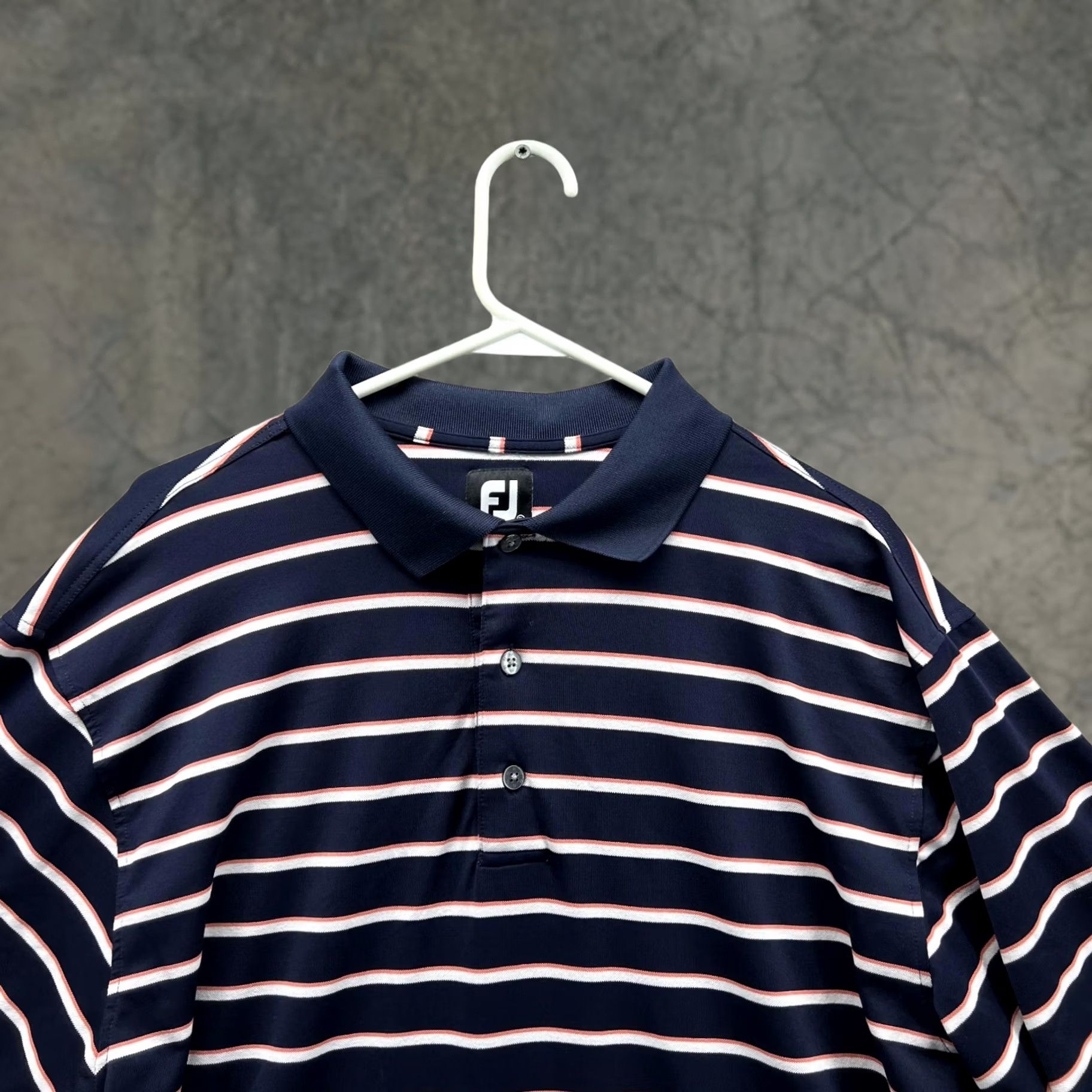 Footjoy FootJoy Polo Shirt Men XL Blue White Striped Short Sleeve Casual Golf Shirt Size US XL / EU 56 / 4 - 1 Thumbnail
