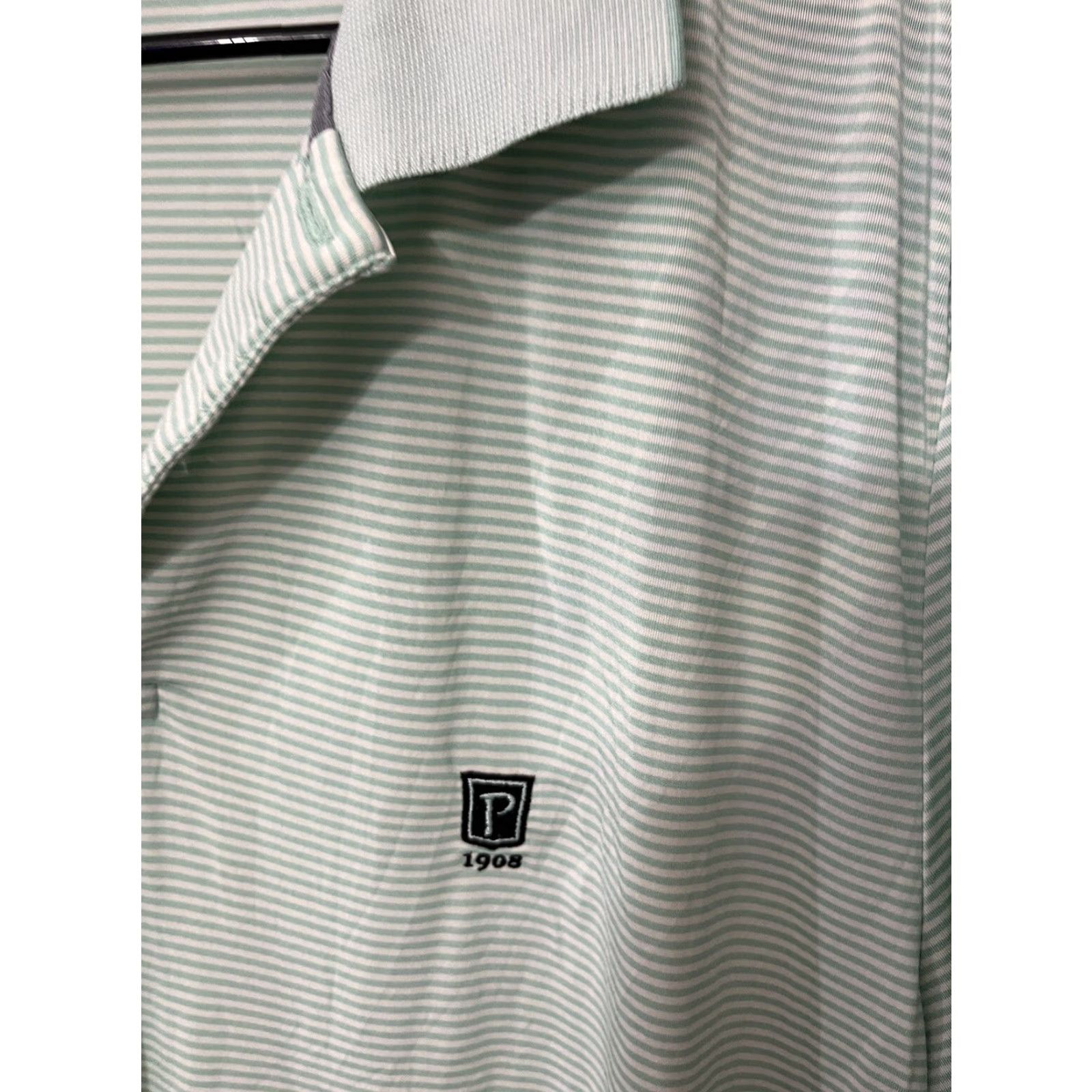 Ralph Lauren VINTAGE Ralph Lauren RLX Polo Golf Shirt Green & White Striped Mens L Polo Shirt Size US L / EU 52-54 / 3 - 5 Thumbnail