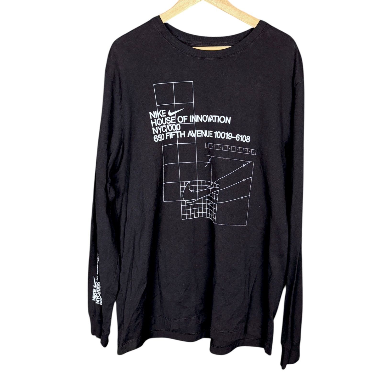 Nike Nike House of Innovation NYC Black L/S Grid T-Shirt Men's 2X Size US XXL / EU 58 / 5 - 1 Thumbnail