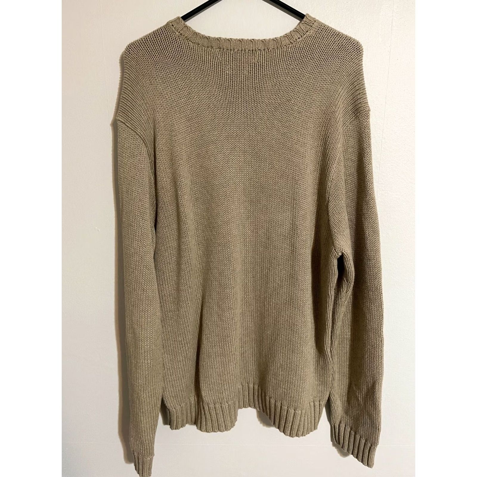 Polo Ralph Lauren VTG Polo Ralph Lauren V-Neck Cotton Knit Beige Khaki Pullover Sweater Men's XL Size US XL / EU 56 / 4 - 4 Thumbnail