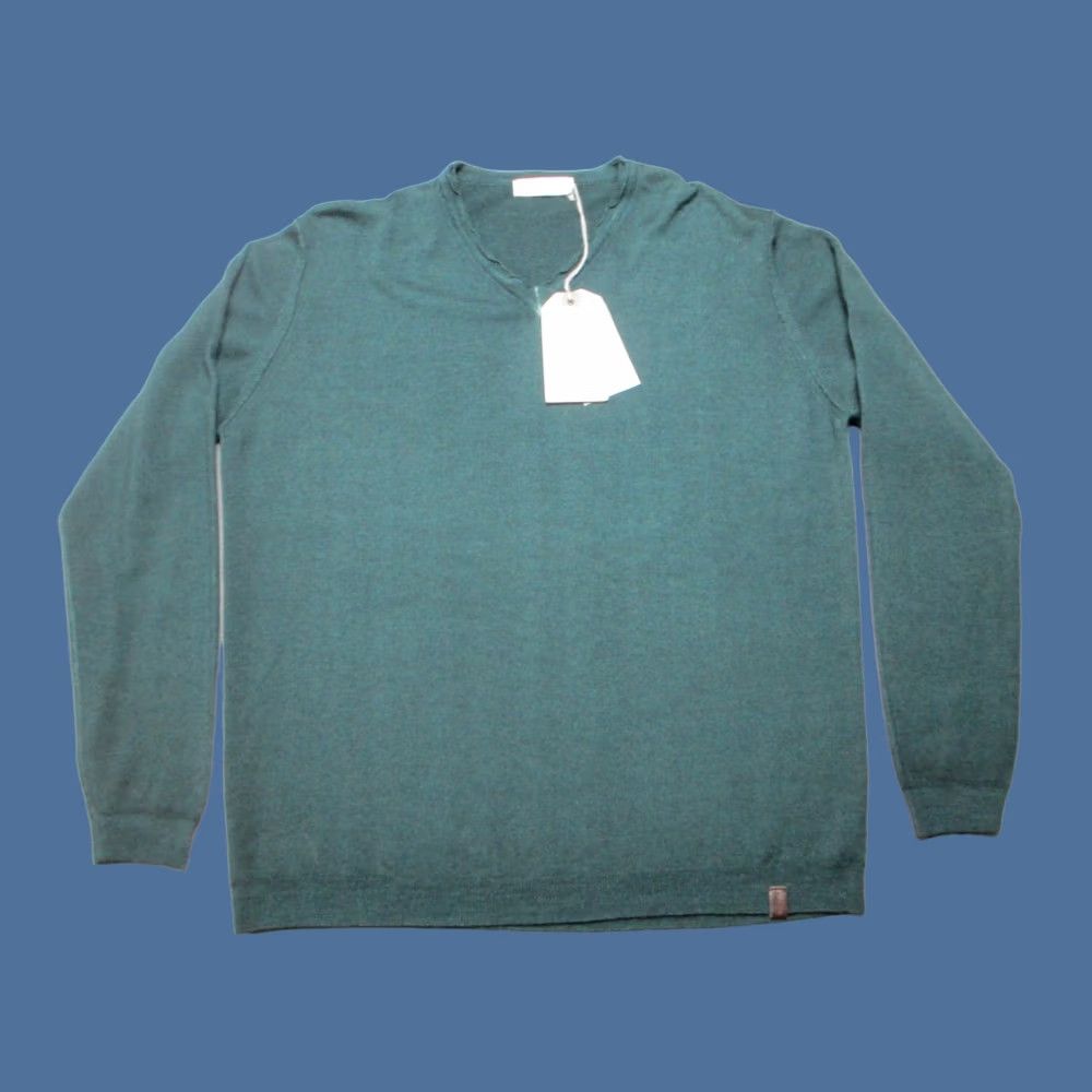 Vintage YRS Years Movement Sweater Mens XL Forest Green Merino Wool Knit V-Neck Pullover Size US XL / EU 56 / 4 - 1 Thumbnail