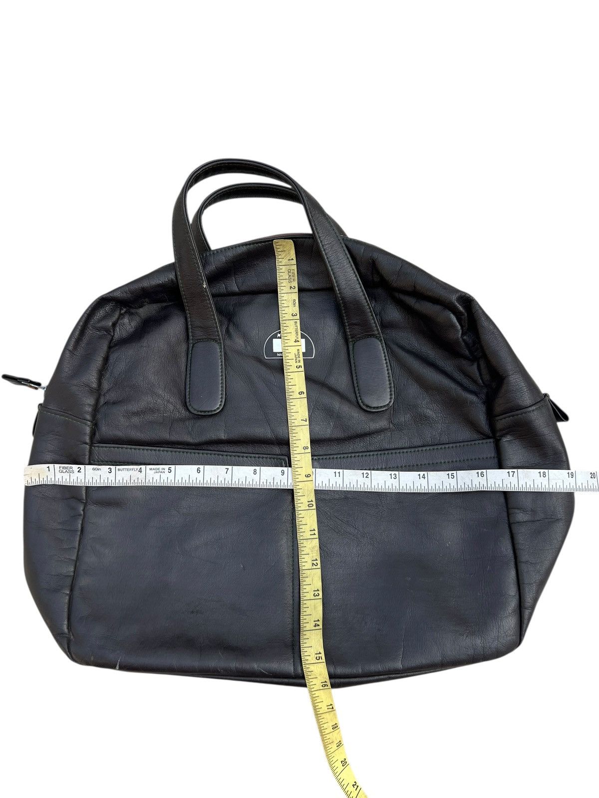 Leather RARE!! Vintage 40s HONOUR Japan Patina Black Leather Bag Size ONE SIZE - 25 Thumbnail