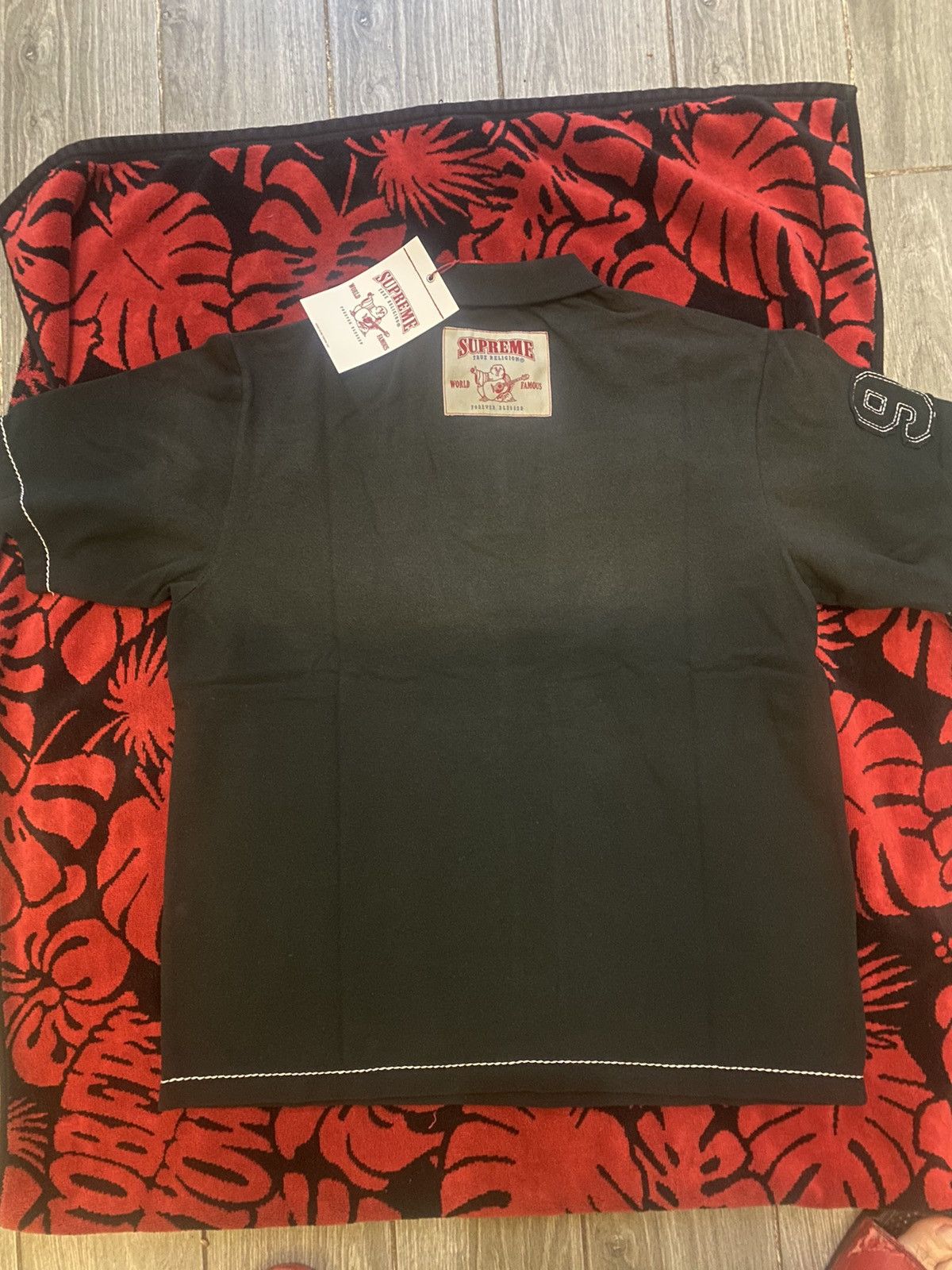 Supreme True Religion Applique Polo Black Medium