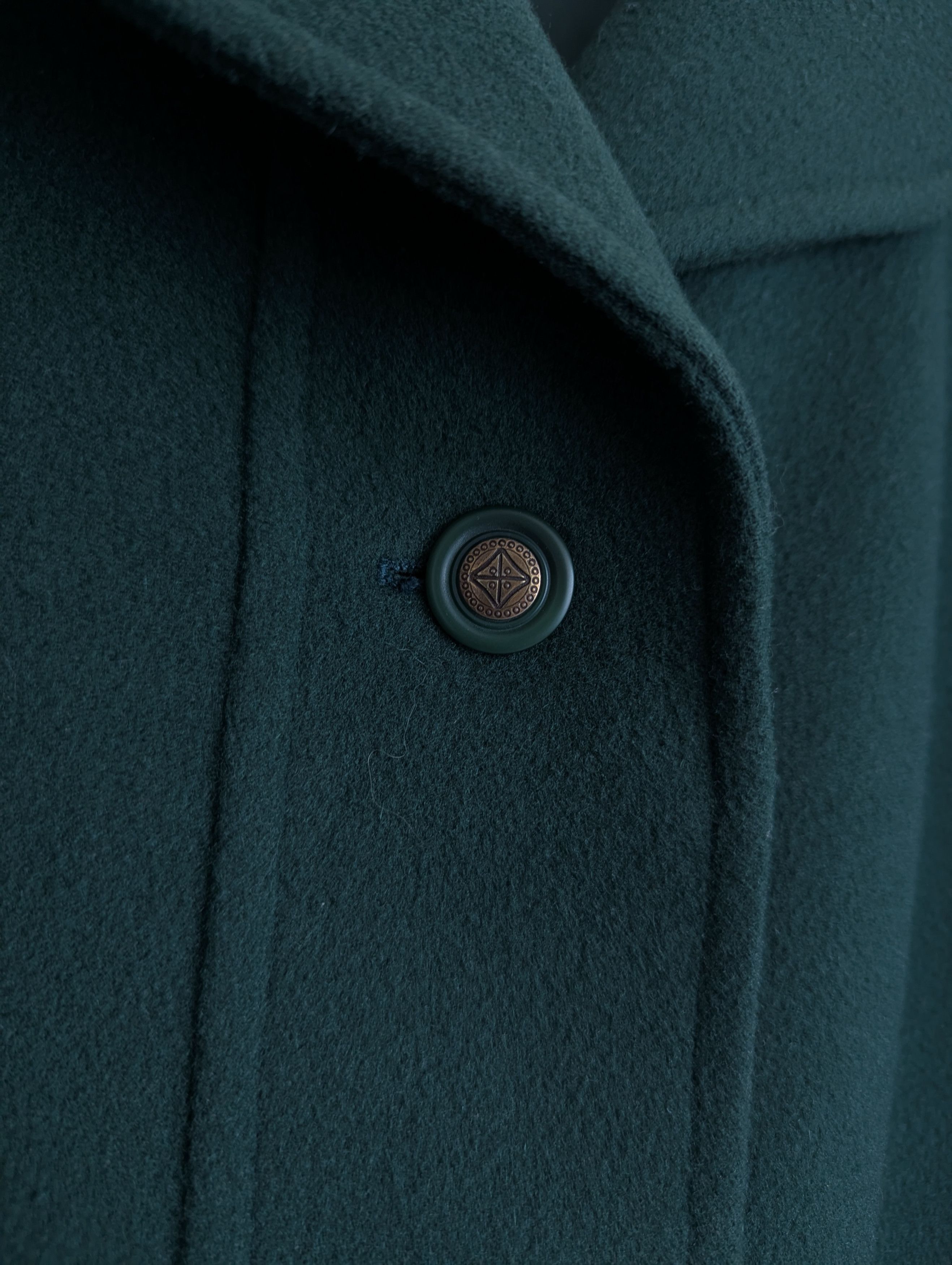Other Virgin Wool Dark Green Coat Vintage Germany Size XL / US 12-14 / IT 48-50 - 2 Thumbnail