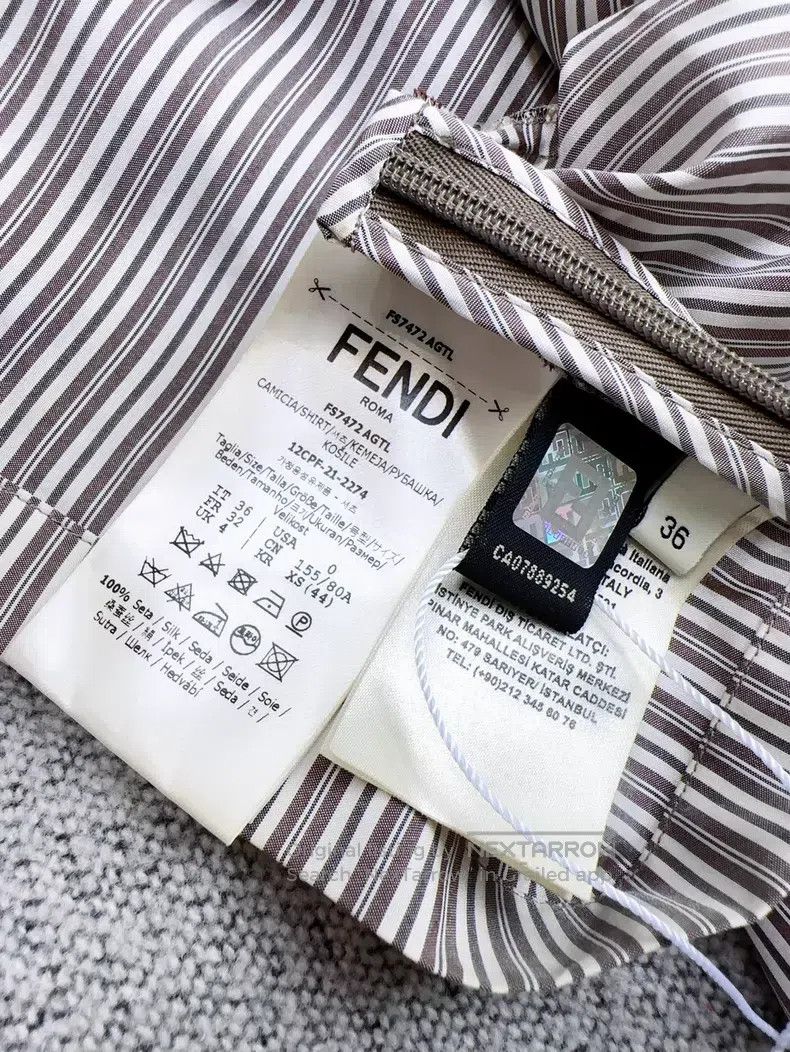 Fendi Fendi Off-Shoulder Striped Shirt Size XXS / US 00 / IT 34 - 7 Thumbnail