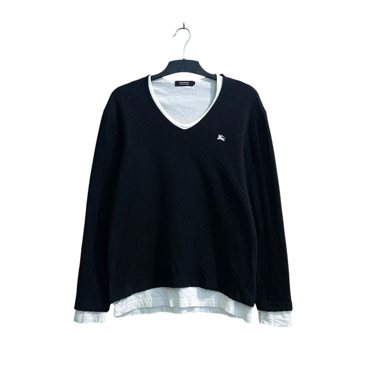 Burberry × Japanese Brand Burberry Black Label V Neck Longsleeve Size S / US 4 / IT 40 - 1 Thumbnail