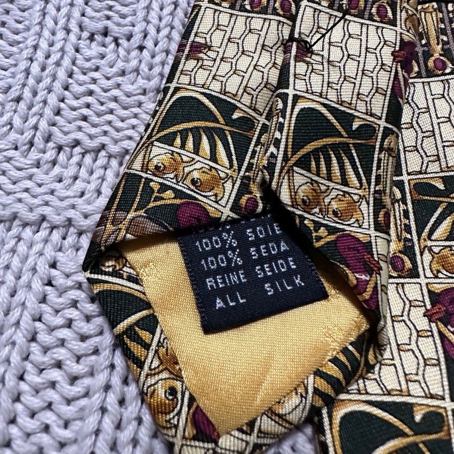 Kieselstein-Cord Kieselstein-Cord gold duck print silk tie Size ONE SIZE - 4 Thumbnail