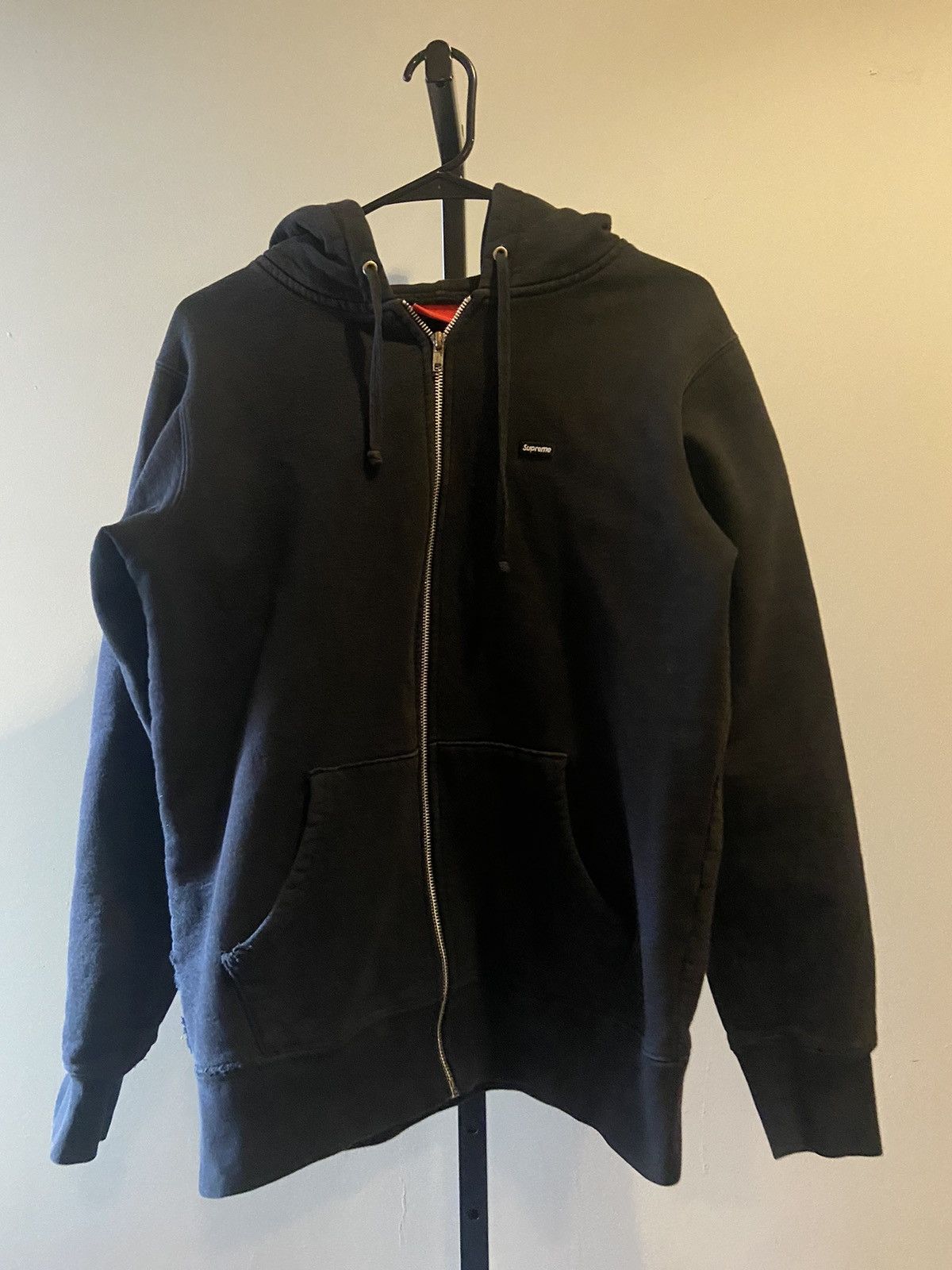 Supreme Overdyed Small Box Zip-Up Hooded Sweatshirt Sand
