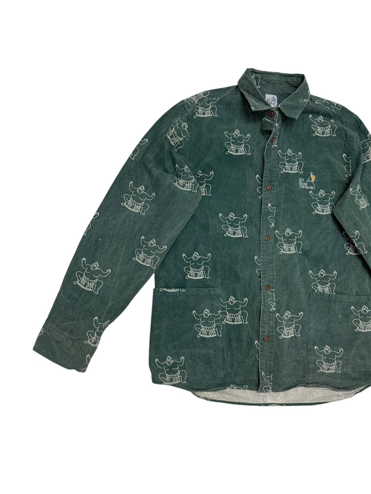 Japanese Brand × go slow caravan Go Slow Caravan Sumo Warrior Over Print Bottom Pocket Style Size US M / EU 48-50 / 2 - 4 Thumbnail