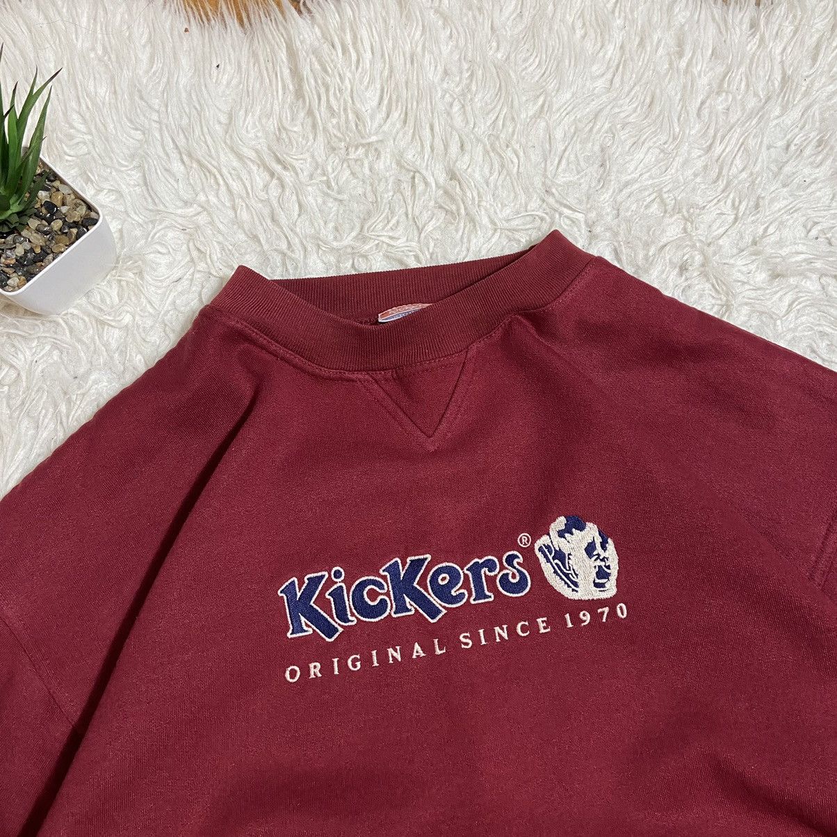 Kickers × Vintage 📌Vintage Kickers Embroidered Logo 90s Sweatshirt Size US XL / EU 56 / 4 - 3 Thumbnail