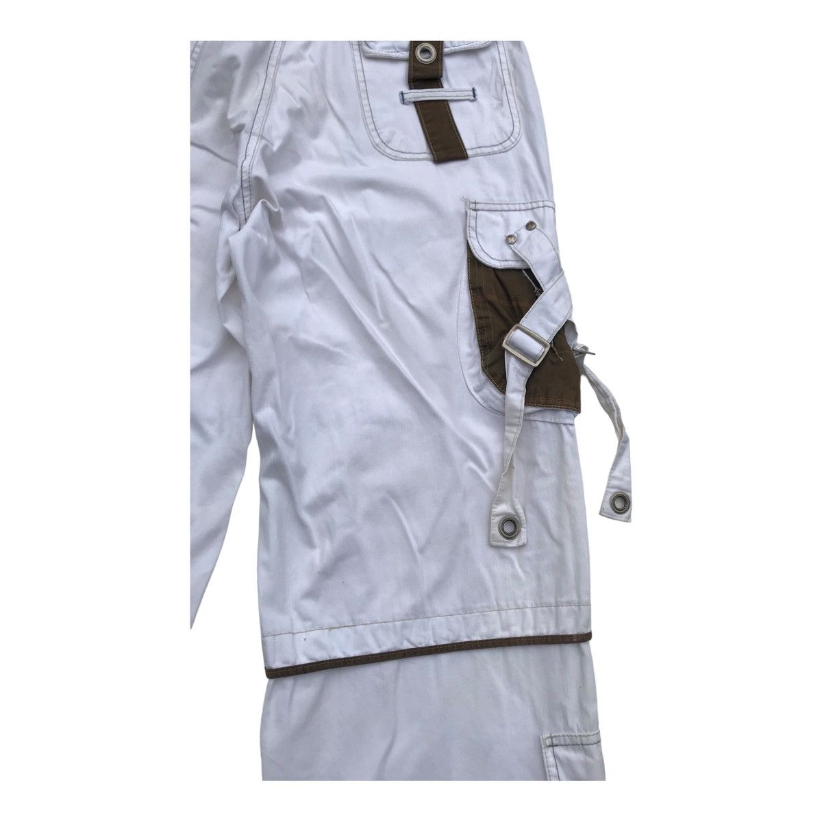 Japanese Brand Blue Luis White Tactical Multipocket Cargo Streetwear Pants Size US 31 - 16 Thumbnail