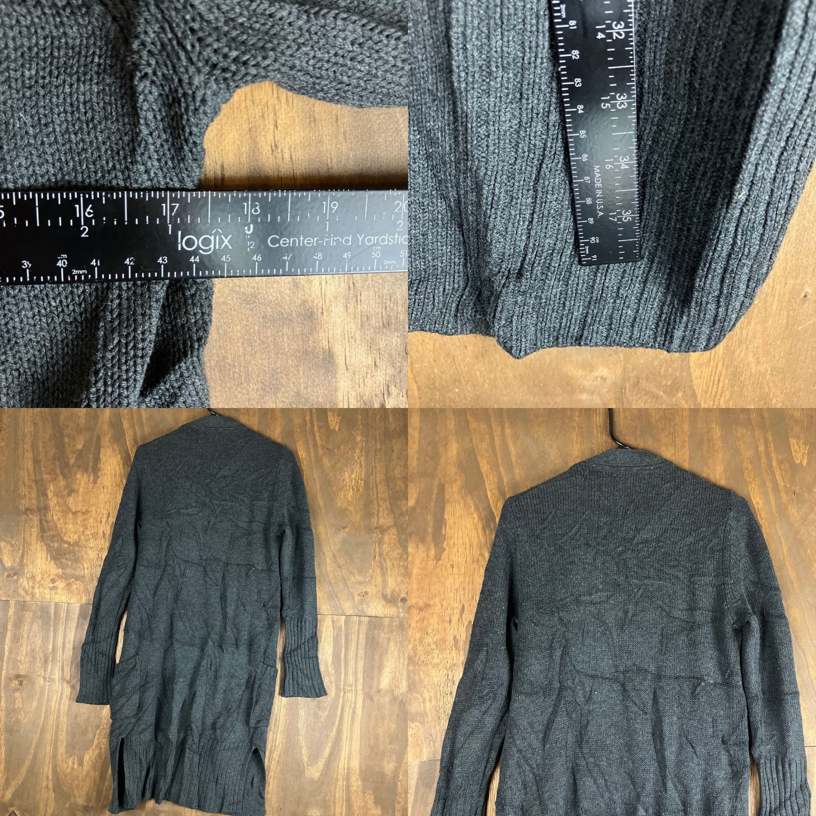 Athleta Athleta Cardigan Womens S Charcoal 100% Merino Wool Open Front Duster Size S / US 4 / IT 40 - 8 Thumbnail