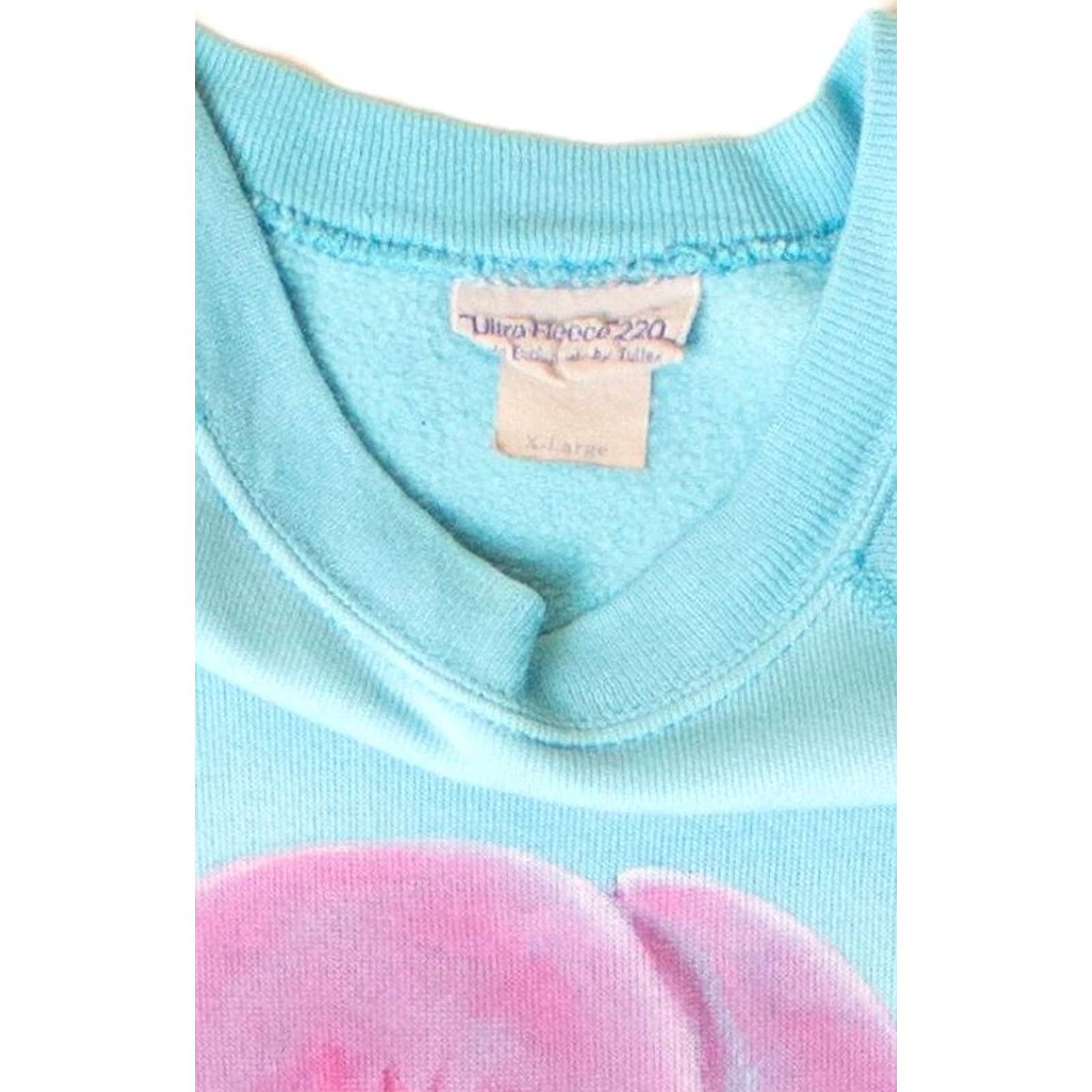 Tultex VINTAGE Tultex Aqua Hand Painted Bunny Sweatshirt 1980s XL Long Sleeve Mens Womens Girls Boys Size US XL / EU 56 / 4 - 3 Thumbnail