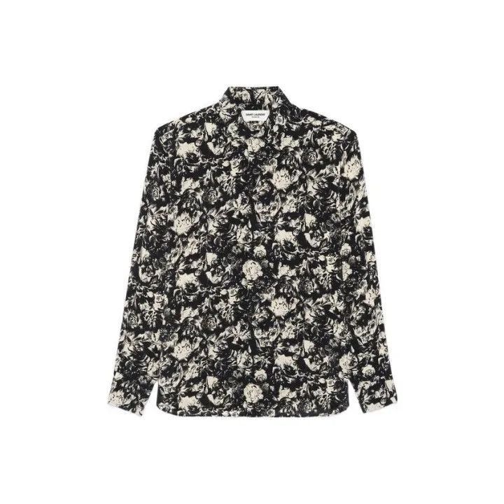 Saint Laurent Paris Saint Laurent Floral Print Long Sleeve Shirt-2507 Size US M / EU 48-50 / 2 - 7 Thumbnail