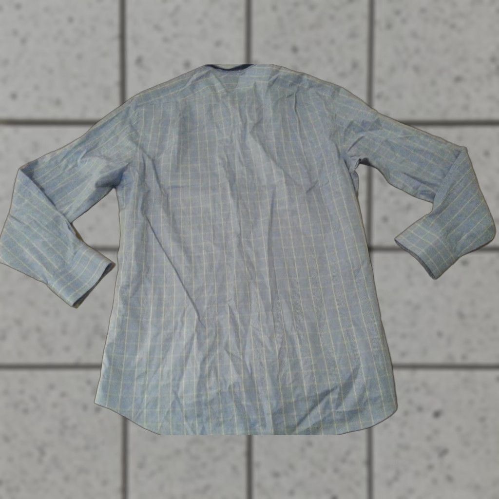 Charles Tyrwhitt VINTAGE Charles Tyrwhitt Dress Shirt 16.5 33 Blue Yellow Cotton Mens Shirt 16.5 33 Yellow Mens Size 46R - 1 Thumbnail
