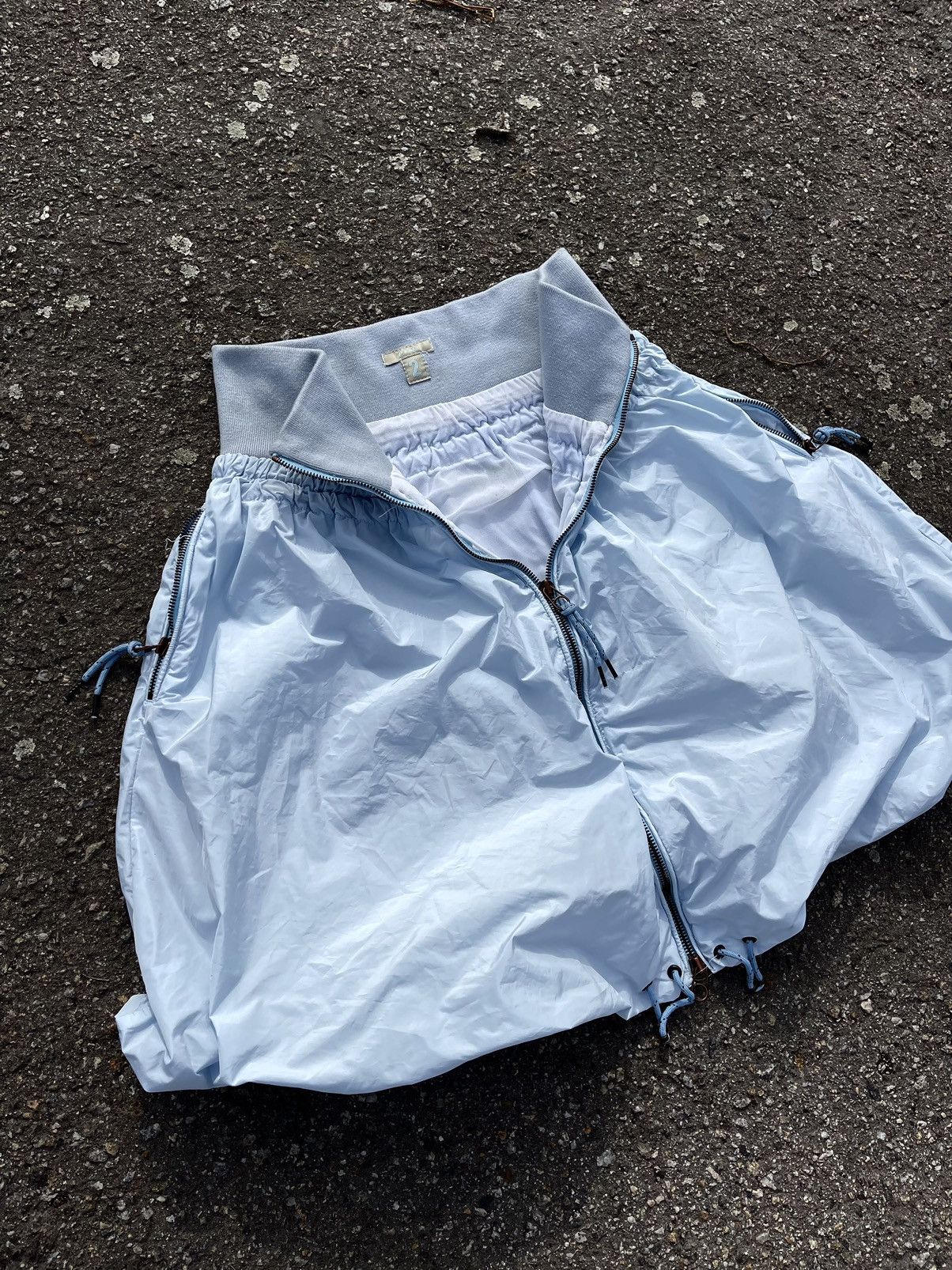 JET SET 90’s Jet Set Avant Garde Blue Nylon Vintage Zip Skirt Size 26" / US 2 / IT 38 - 2 Thumbnail