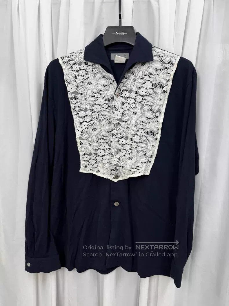 Yohji Yamamoto Yohji Yamamoto lace panel shirt early cotton with distinct Size US M / EU 48-50 / 2 - 1 Thumbnail