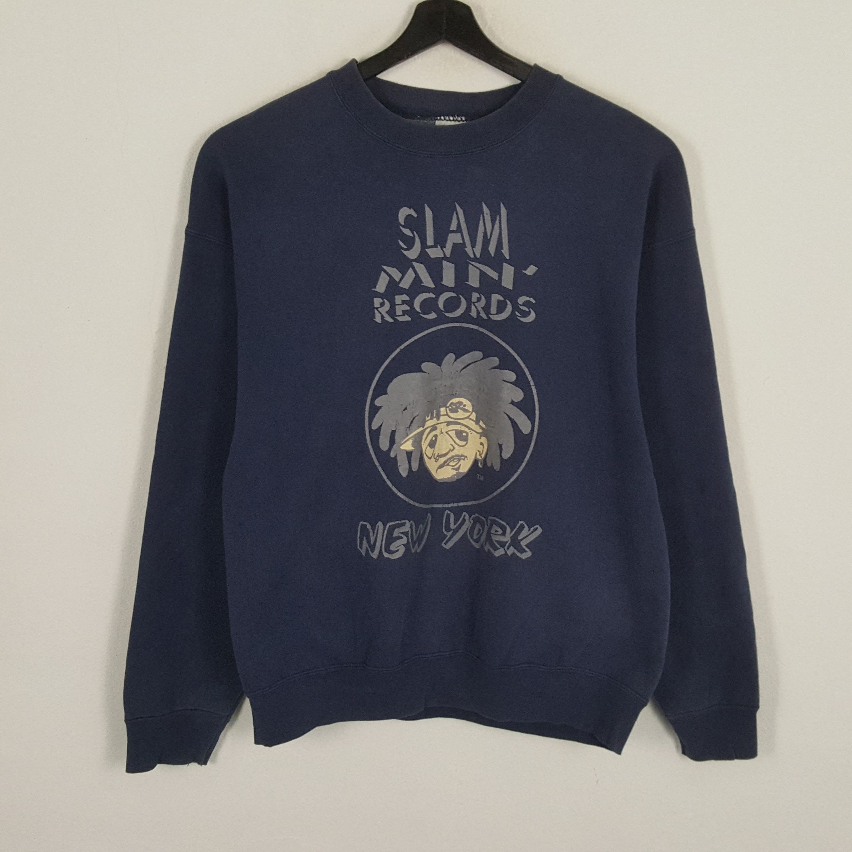 Band Tees × Fruit Of The Loom × Vintage SLAM-MIN RECORDS NEW YORK Music Vintage Sweatshirt Size US XL / EU 56 / 4 - 1 Thumbnail