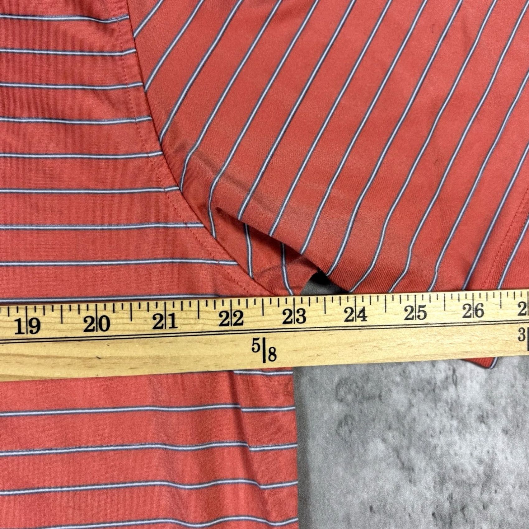 Vintage FJ Polo Shirt Mens L Orange Striped Collared Dri Fit Golf Shirt Vintage No Dunes West Size US L / EU 52-54 / 3 - 5 Thumbnail