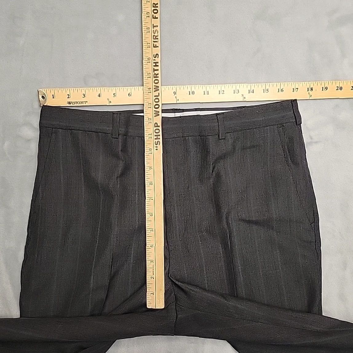 Vintage Towncraft Mens Dress Pants Gray Pinstripe Wool Blend 34x28 US Made Vintage Mens Pants Front Zip Flat Front Pockets Size US 34 / EU 50 - 7 Thumbnail