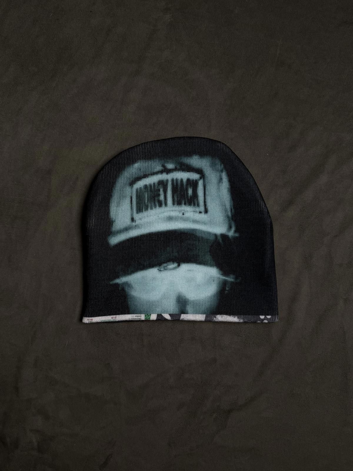 Japanese Brand Reversible Cyberpunk Graphic No Cuff Knit Black Beanie Hat Size ONE SIZE - 1 Thumbnail