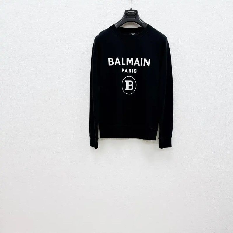 Balmain Balmain Black Cotton Long Sleeve Sweatshirt 0089 Size US S / EU 44-46 / 1 - 1 Thumbnail