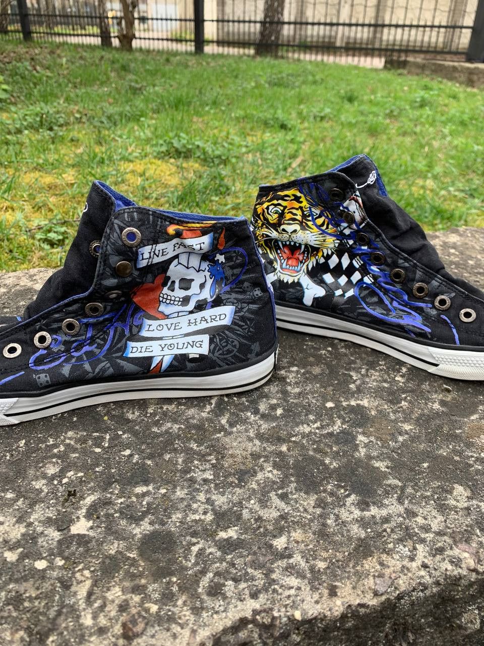 Ed Hardy Ed hardy sneakers hi top tattoo vintage rare y2k Size US 8 / IT 38 - 3 Thumbnail