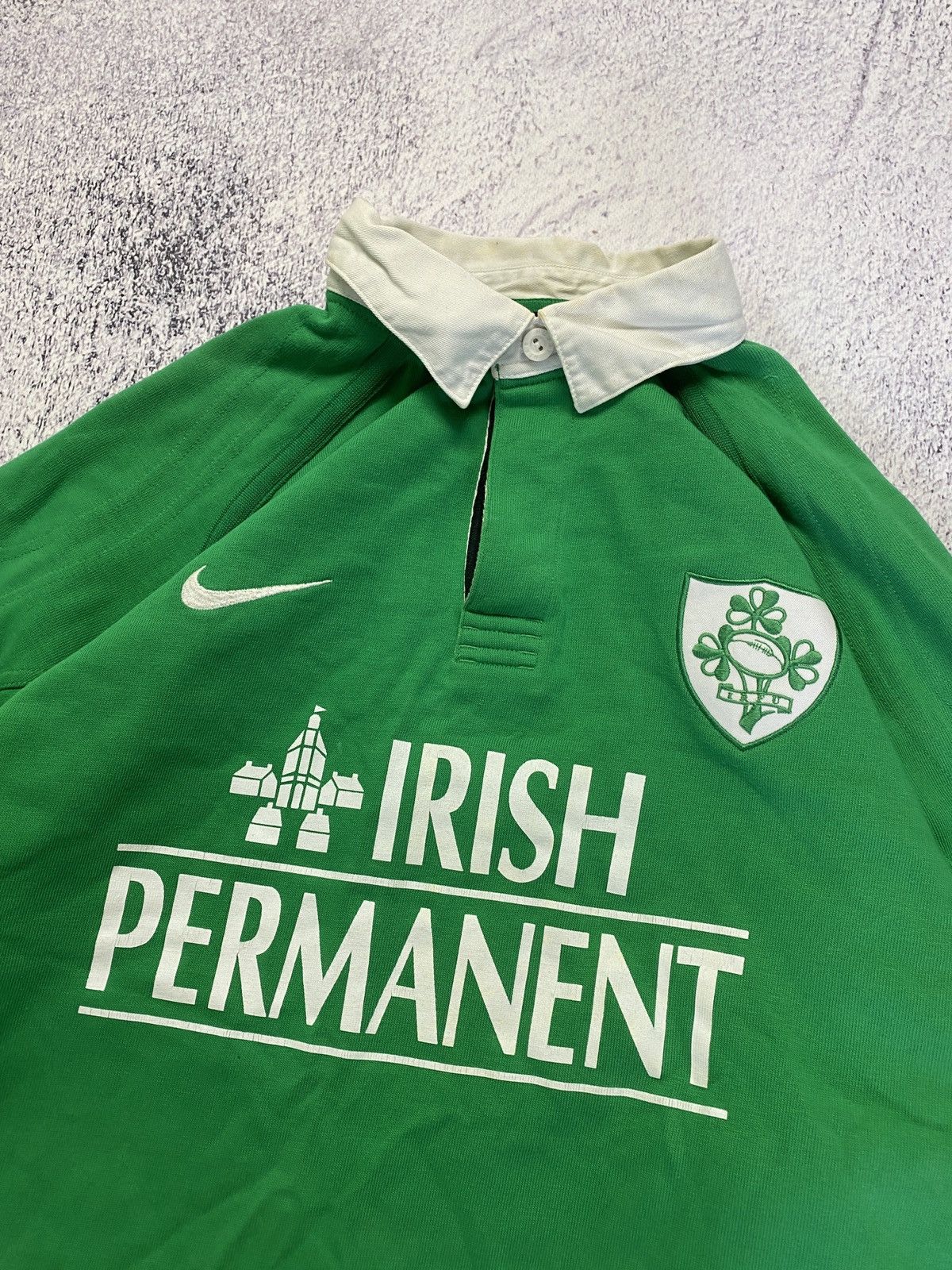 Nike × Vintage Vintage 1999 Nike Ireland Long Sleeve Rugby Shirt Size US L / EU 52-54 / 3 - 4 Thumbnail