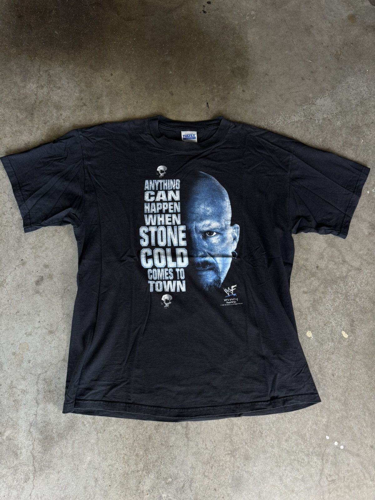 image of Vintage 1998 Wwf Stone Cold 3:16 Wrestling Tee Shirt in Black, Men's (Size XL)