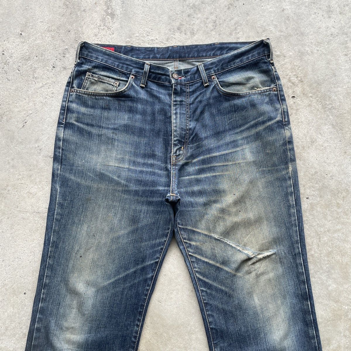 Edwin W38💥 Vintage Edwin Rusty Jeans Faded Denim Distressed Pants Size US 38 / EU 54 - 3 Thumbnail